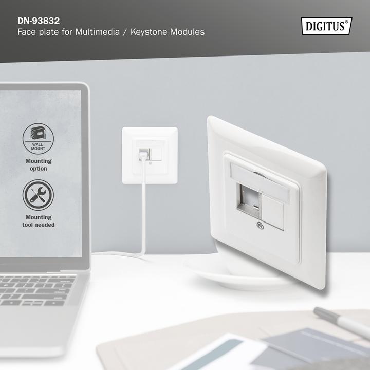 Actual product image Digitus Face plate for Multimedia / Keystone Modules