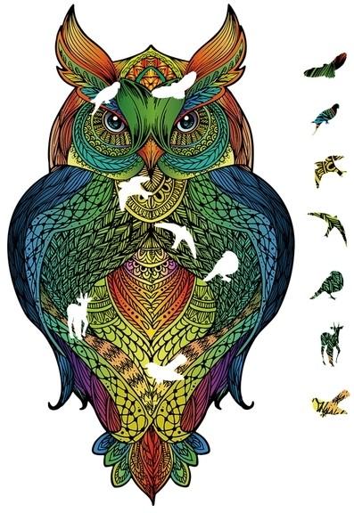Image du produit Eureka Puzzle en bois 2D RainboWooden Owl (137 pièces)
