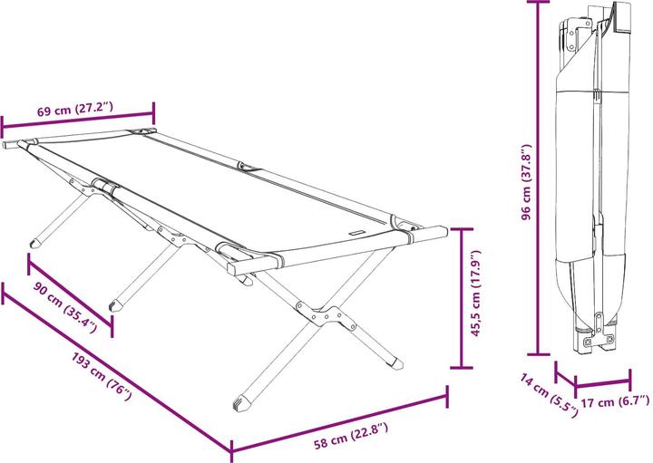 Produktbild vidaXL Klappbett