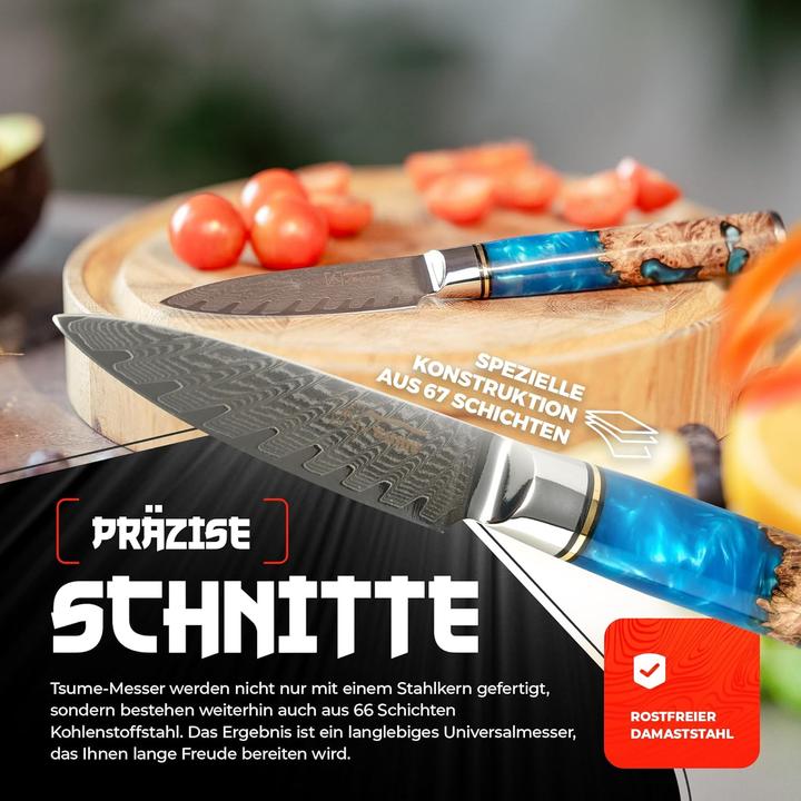 Produktbild Tsume Damast Schälmesser (9 cm)