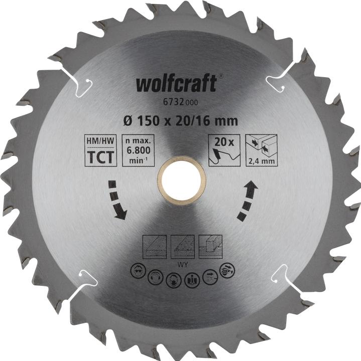 Produktbild wolfcraft 1 Kreissägeblatt HM, 20 Zähne ø150mm