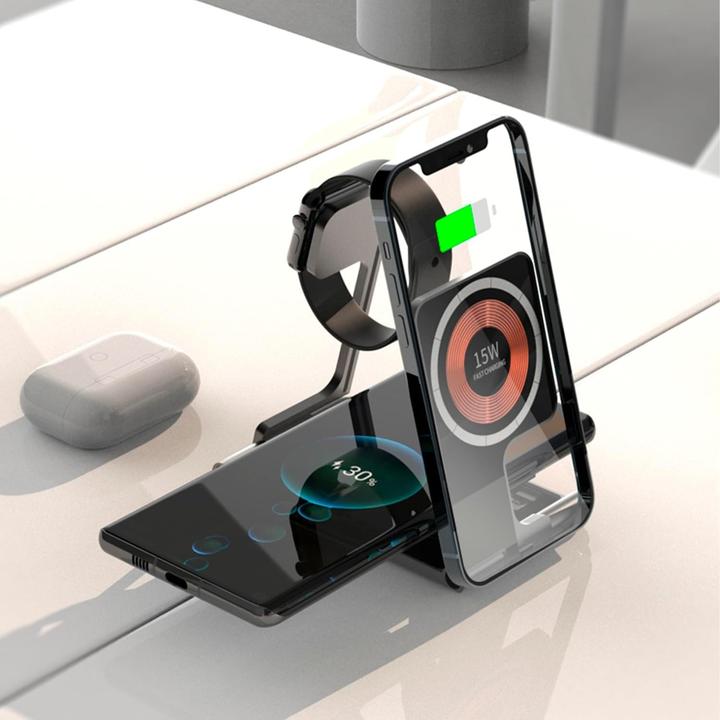 Produktbild Goki Stazione di Ricarica Pieghevole 5 in 1 con MagSafe e Caricatore per Apple Watch (15 W)