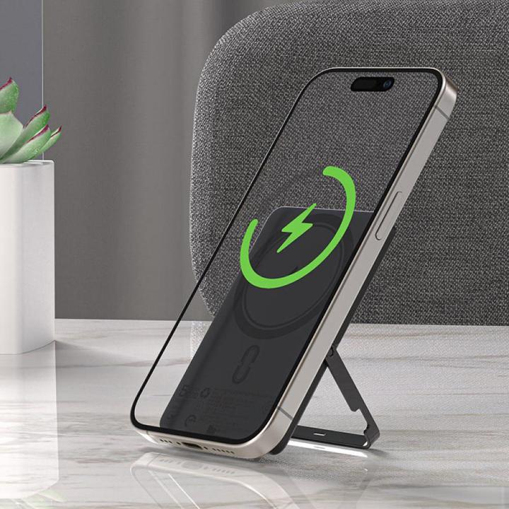 Actual product image Acefast - Magnetic Power Bank (M16-5000) - with Built-in Stand, 5000mAh, PD18W, LED Light - Black (5000 mAh, 18 W)