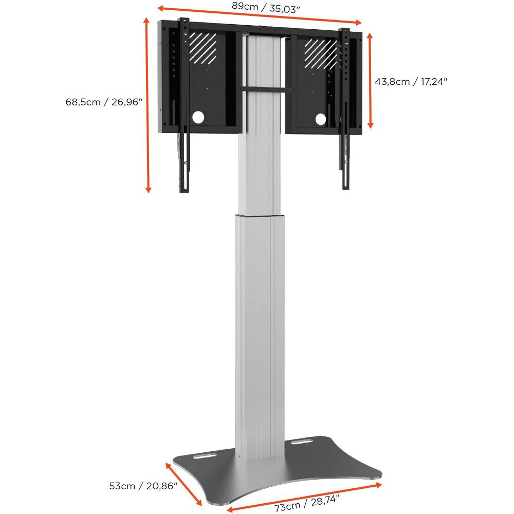 Thumbnail - Celexon Expert elektrisch höhenverstellbarer Display-Ständer Adjust-4286PS - 70cm (86", 136 kg), TV Ständer, Silber