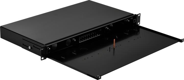 Produktbild EFB Elektronik Spleissbox ausziehbar 1HE ohne Frontblende, unbestückt, schwarz