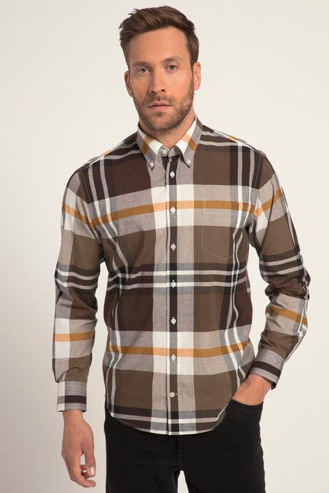 Produktbild JP1880 Karohemd, Langarm, Buttondown-Kragen, Modern Fit (4XL)