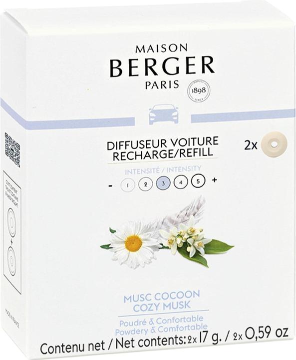 Maison Berger Autodiffusor Musc Cocoon 2 Stück, Detailfarbe: Weiss