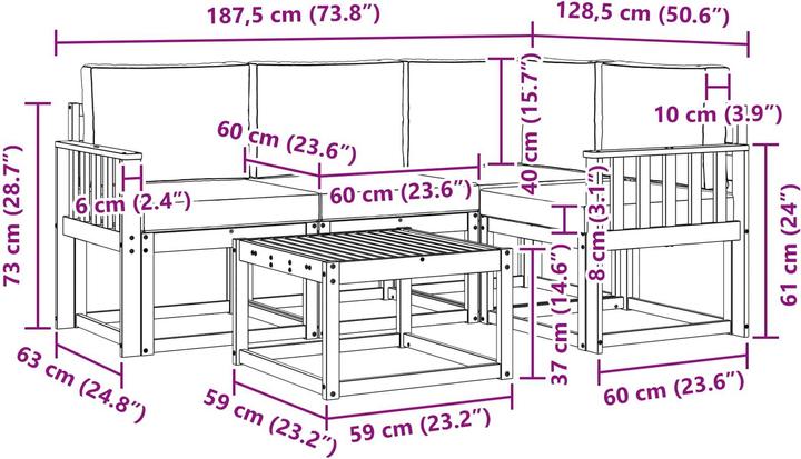 Produktbild vidaXL Outdoor-Sofa