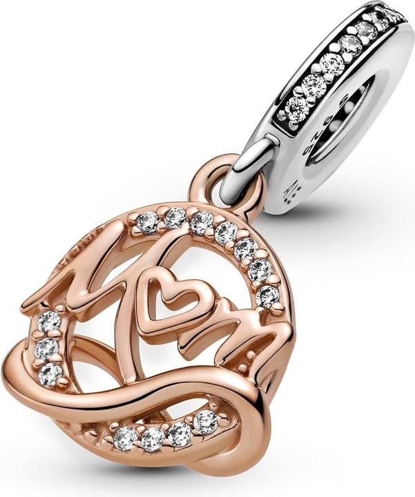 Actual product image Pandora Rose Mum and Infinity Charm (Metal, rose gold-plated)