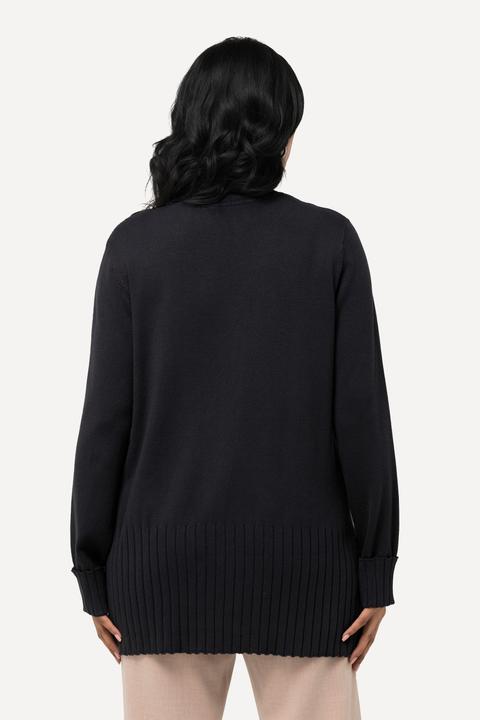 Produktbild Ulla Popken Pullover, gerippter Stehkragen, Langarm (50, 52)