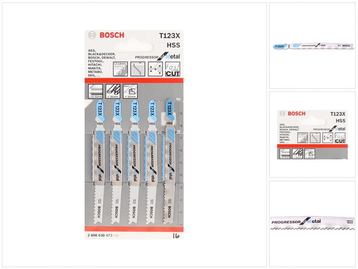 Produktbild Bosch Professional Zubehör PRO Metal thick and thin T123XF Stichsägeblatt, 100 mm, 5-tlg.