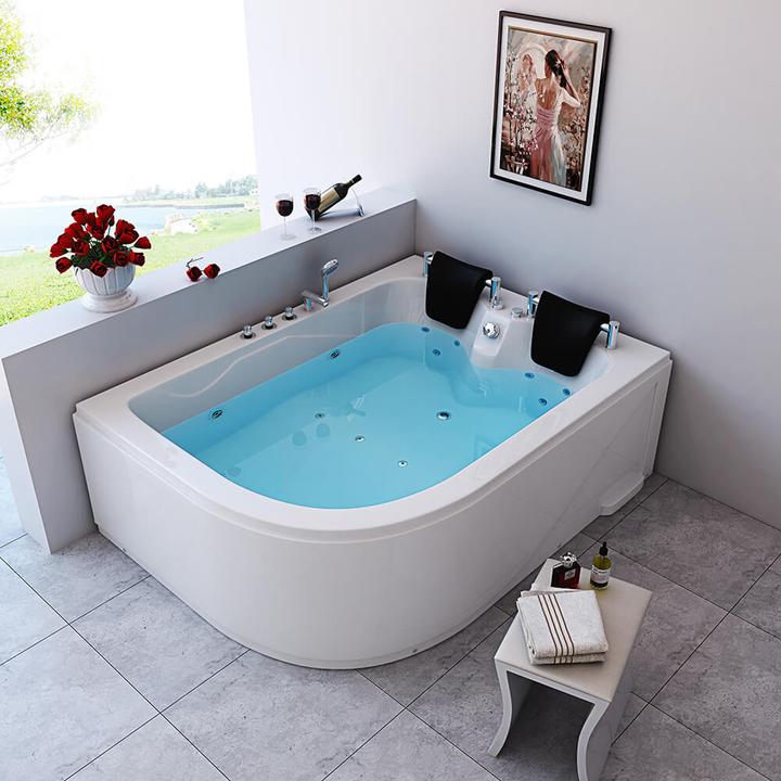 Actual product image Home Deluxe Whirlpool bath 2 persons DOLPHIN (left) - 180x120x65cm (120 cm, 180 cm)
