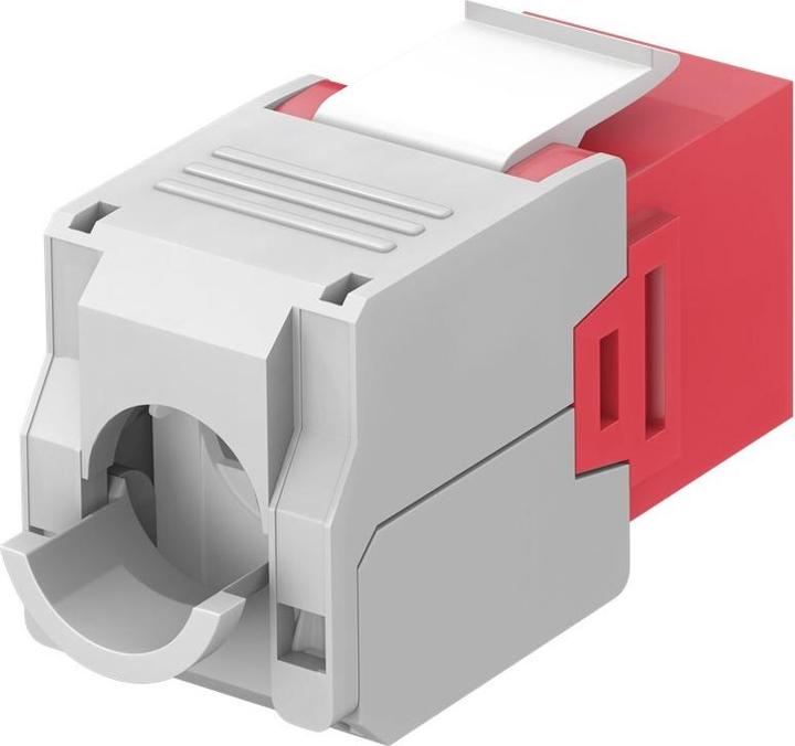 Image du produit Goobay CAT 6a KeyStone RJ45 Jack,non blindé, 500MHz, rouge-blanc (Module Keystone)