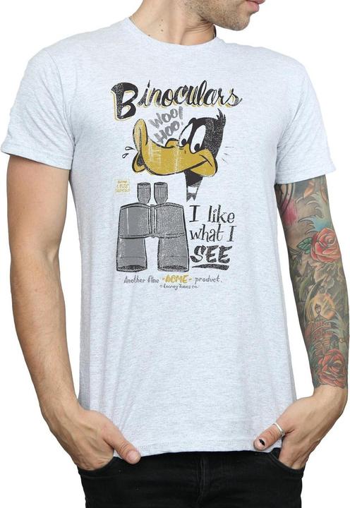 Immagine prodotto Looney Tunes Daffy Duck Binoculars Maglietta Uomo (L)