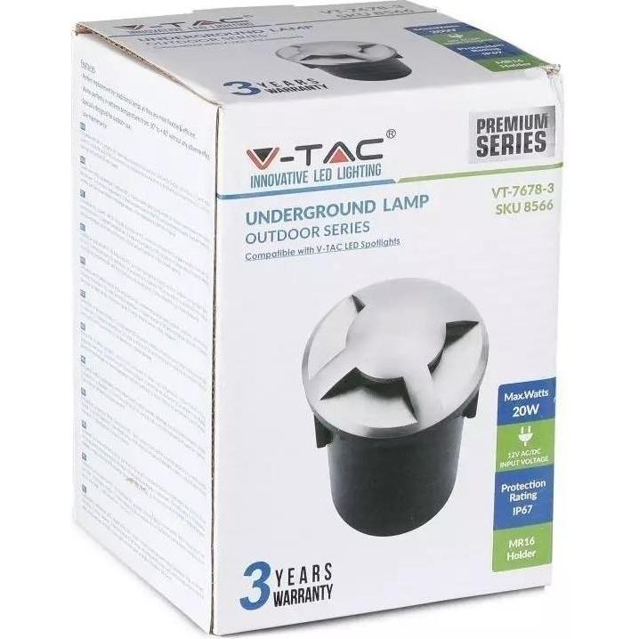 V-TAC, Zubehör Beleuchtung, VT-7678-3 8566 Einbauadapter Schwarz, Silber