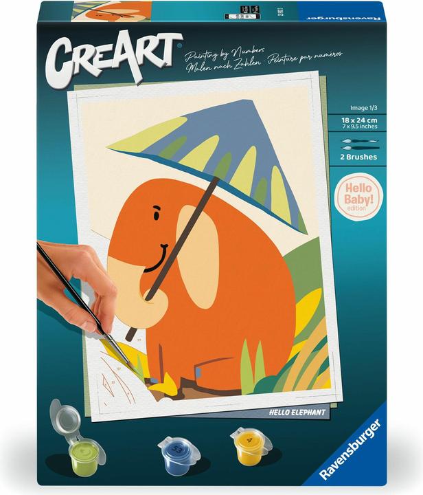 Ravensburger CreArt - Pittura per numeri 23902 - Hello Elephant - da 12 anni