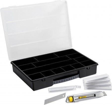 Immagine prodotto Stanley STHT10018-9 Interlock Abbrechmesser 18mm + 5 x 10 Abbrechmesser 18mm im 14-Fach-Organizer