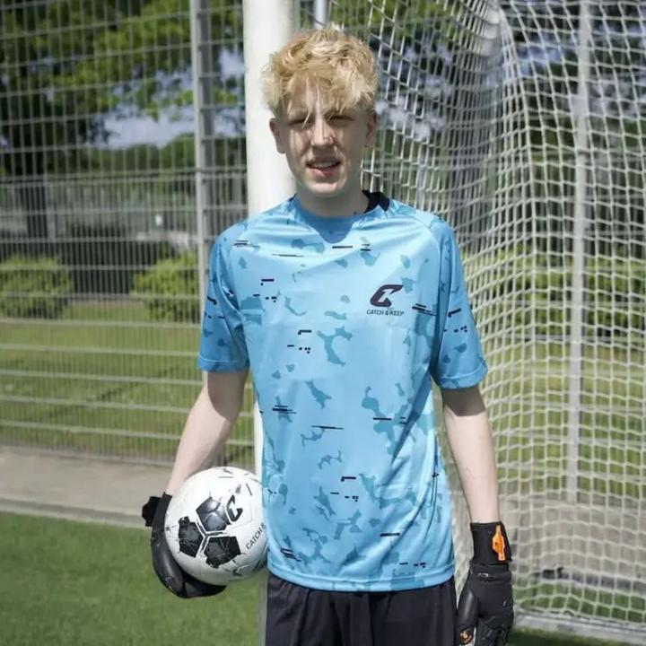 Image du produit Catch & Keep Trikot Blue Camou Torwarttrikot Gr. M Kurzarm Fussball Shirt (M)