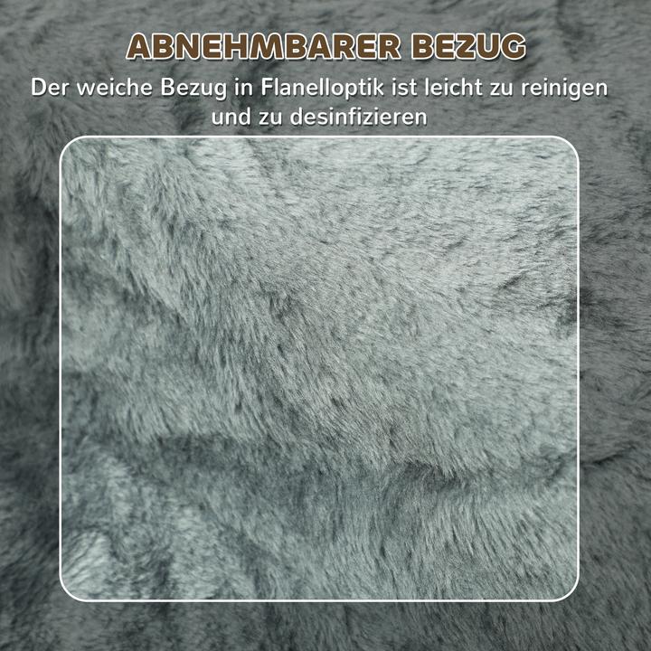 Actual product image PawHut Haustiertreppe Spanplatte, Plüsch Hellgrau (Cat, Dog, Washable)