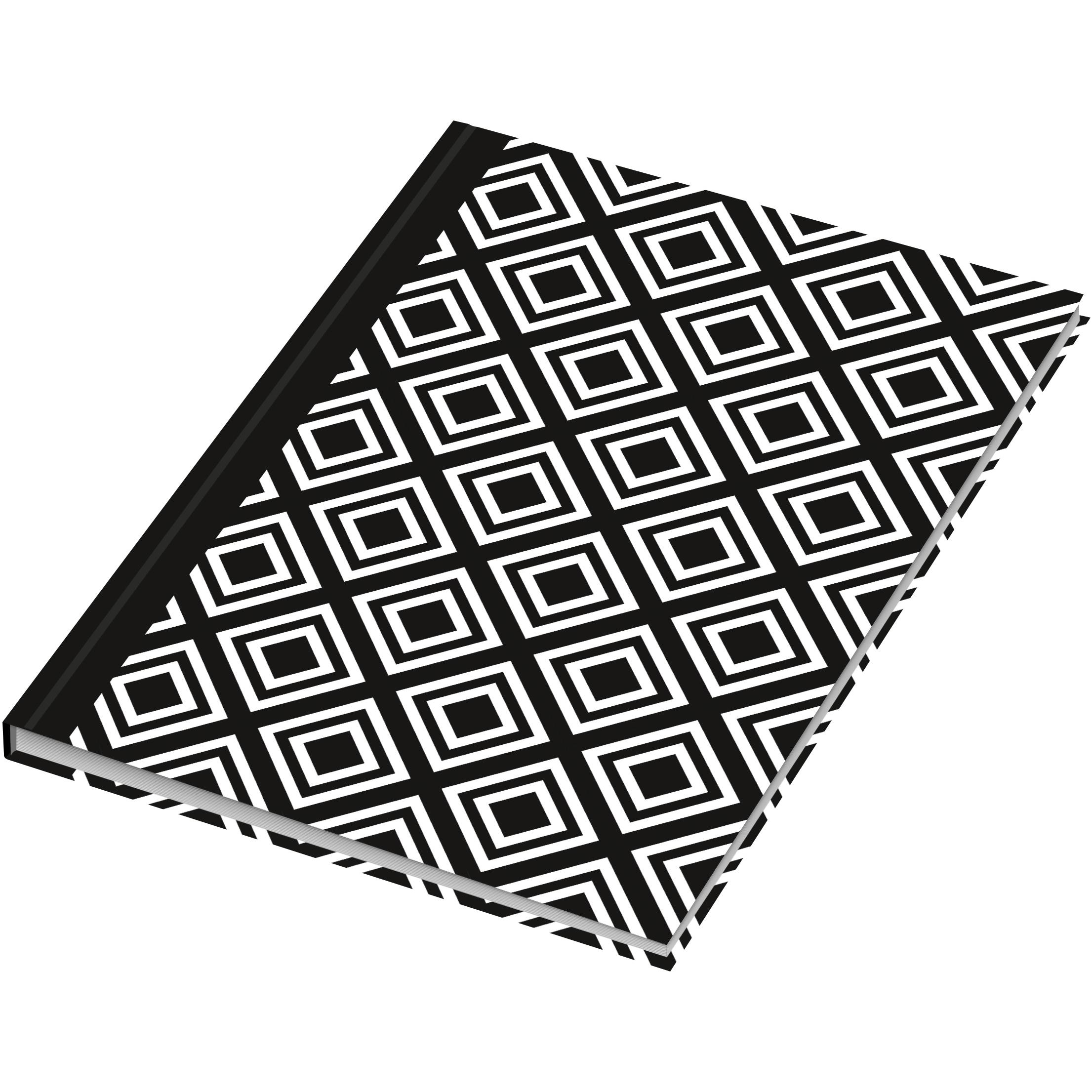 Rnk, Heft + Block, Verlag Notizbuch "Black & White Rhombus", DIN A5, dotted (A5, Gepunktet, Harter Einband)