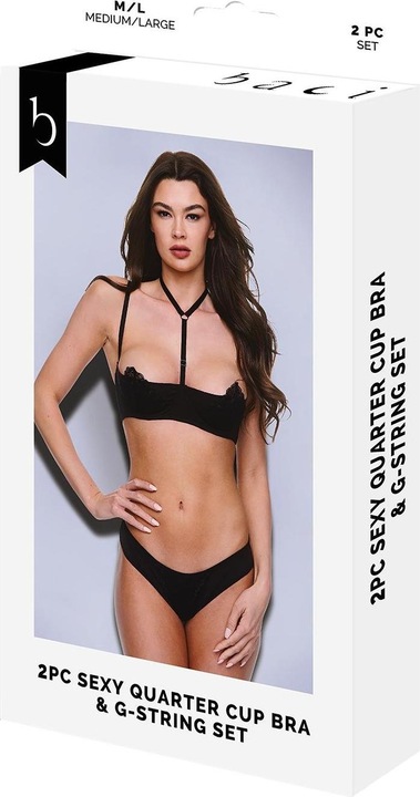 Immagine prodotto Baci Set 2 Pezzi Di Reggiseno Sexy Con Coppa A Quarto E Perizoma (M/L)