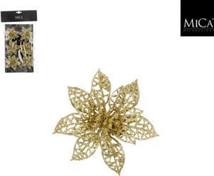 edelman Clip Poinsettia Gold 6 Stück - H1Xd8Cm (6 -teilig)