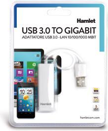 Actual product image Hamlet USB 3.0 to Gigabit Lan adapter transfer speed up to 5 Gbps (USB)