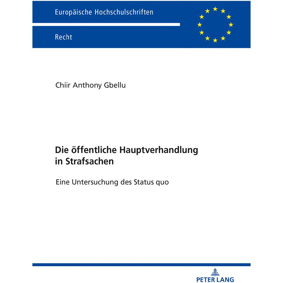 Die öffentliche Hauptverhandlung in Strafsachen, Fachbücher von Chiir Anthony Gbellu