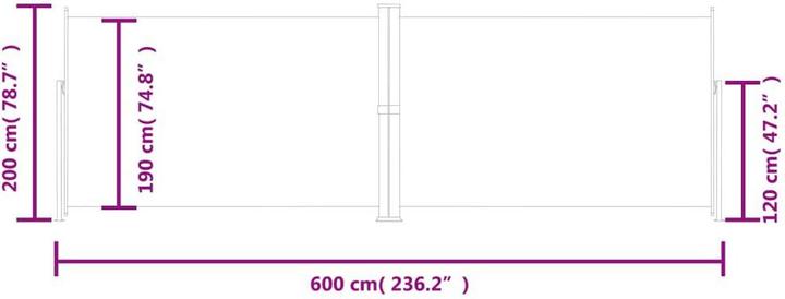 Produktbild vidaXL Seitenmarkise (6 m)