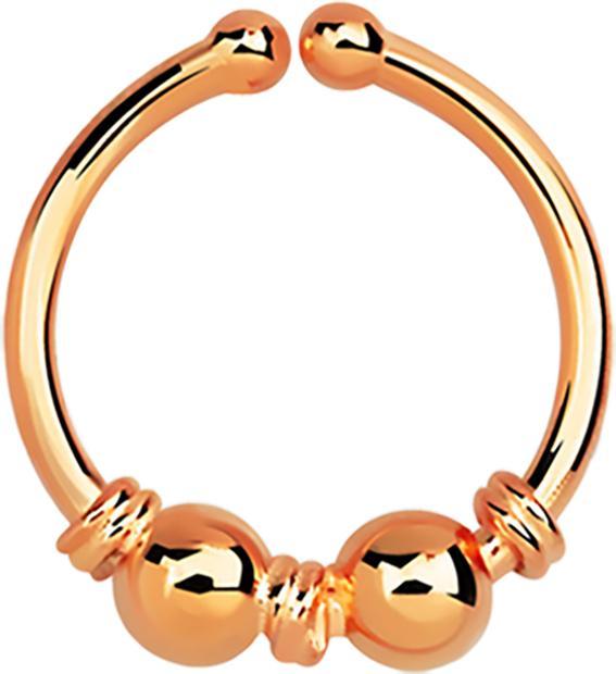 Immagine prodotto Star Piercing Fake Septum mit kleiner Seilwindung und zwei Kugeln rosegold (senza ottone, Argento 925)