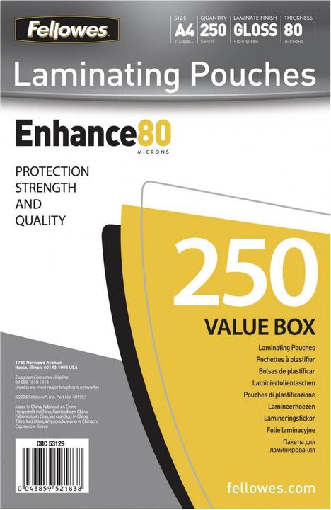 Produktbild Fellowes Enhance 80 (A4, 250 Stück, 80 µm)