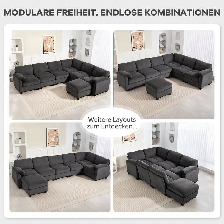 Actual product image Homcom Ecksofa Polyester, Schaumstoff Dunkelgrau (Corner sofa)
