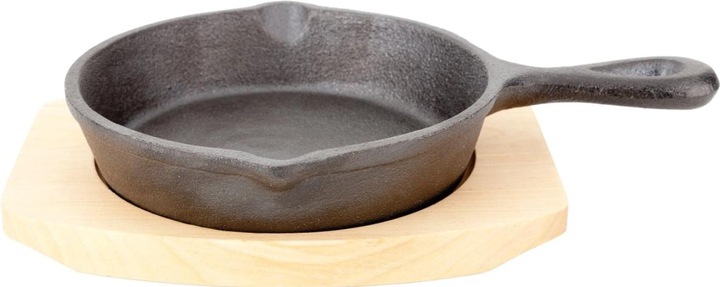 Schönwald Playground Poêle 1 poignée Ø14cm Dessous de plat en bois 21x15cm (14 cm, Poêle à frire, Fonte)