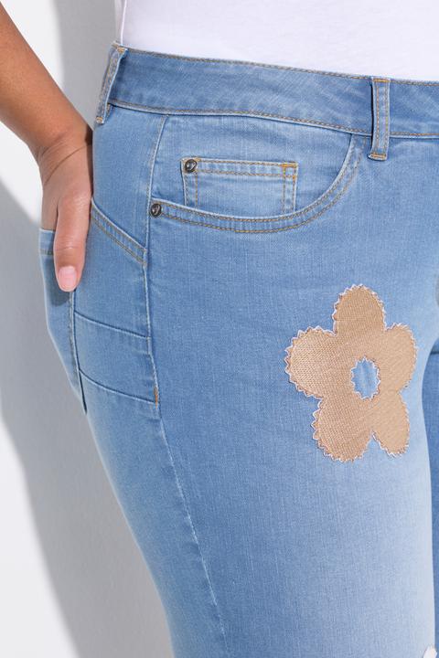 Image du produit Miamoda Skinny-Jeans, 3D-Blüten, 5-Pocket (52)