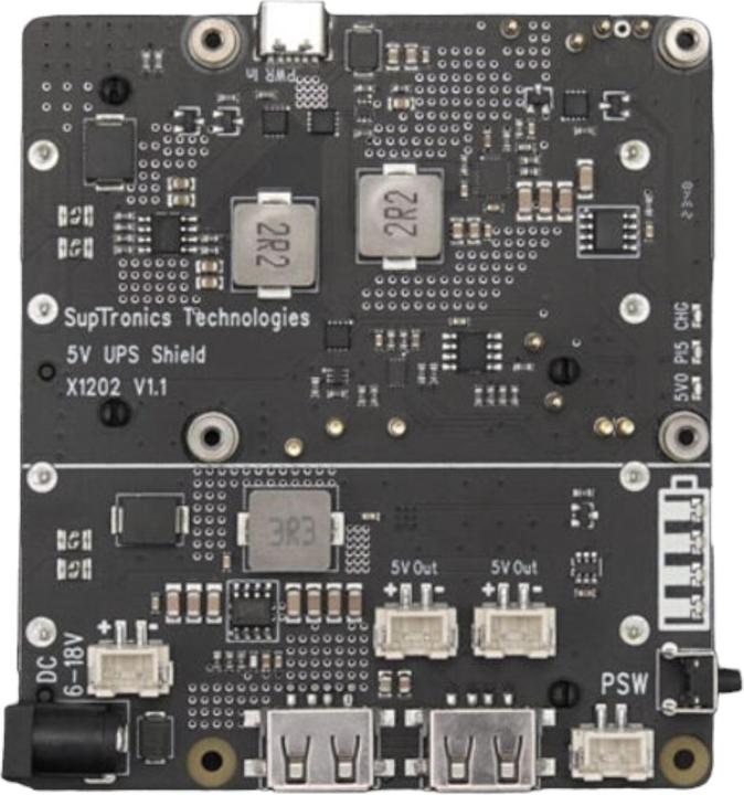 Actual product image DFRobot UPS HAT 5A 4x18650 battery board for Raspberry Pi 5
