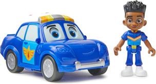 Actual product image Spin Master Disney Junior Firebuds, Jayden and Piston, Action Figure and Toy Police Car with Interactive Aug