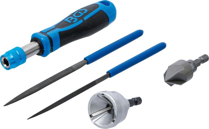 BGS Outer / Inner Deburring Tool & File Set 5 pcs.