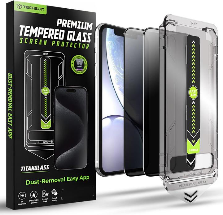 Produktbild Techsuit - TitanGlass FullCover (2 pack) - iPhone XR / iPhone 11 - Privacy (2 Stk., Apple iPhone 11, Apple iPhone XR)