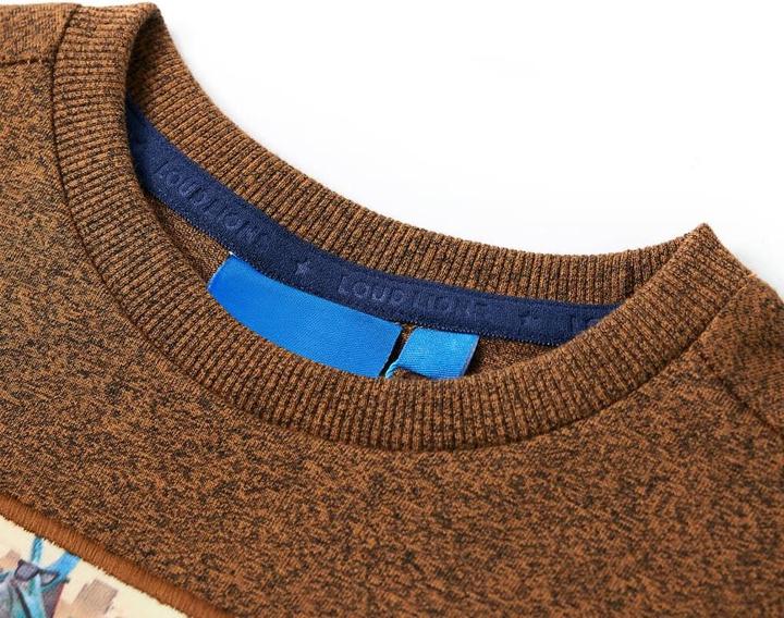 Immagine prodotto VidaXL Camicia da bambino a maniche lunghe Cognac Melange 128,Materiale: 50 (128)