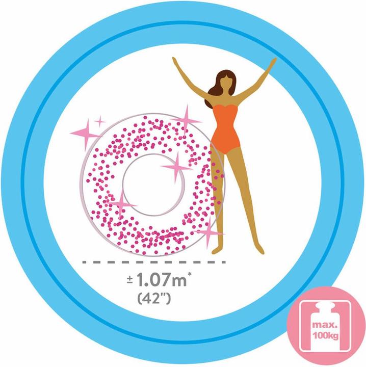 Produktbild Intex Aufblasbarer Donut-Schwimmhilfe Durchsichtig Glitzernd Ø 119 cm (6 Stück)