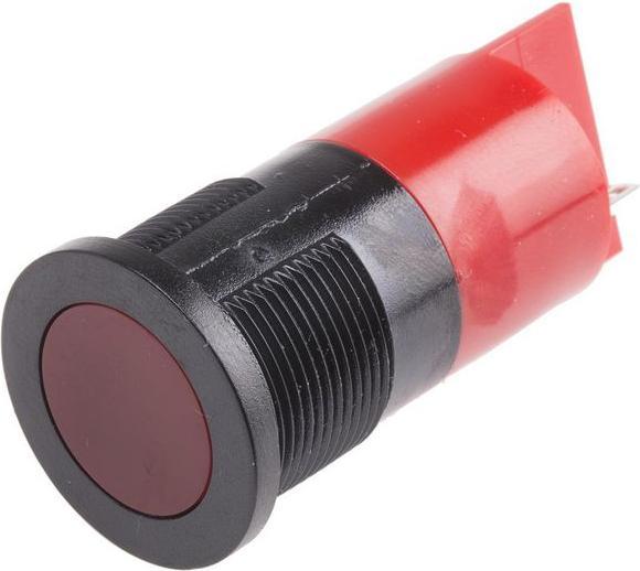Produktbild RS PRO LED flach 22mm schwarz 24VAC/DC rot