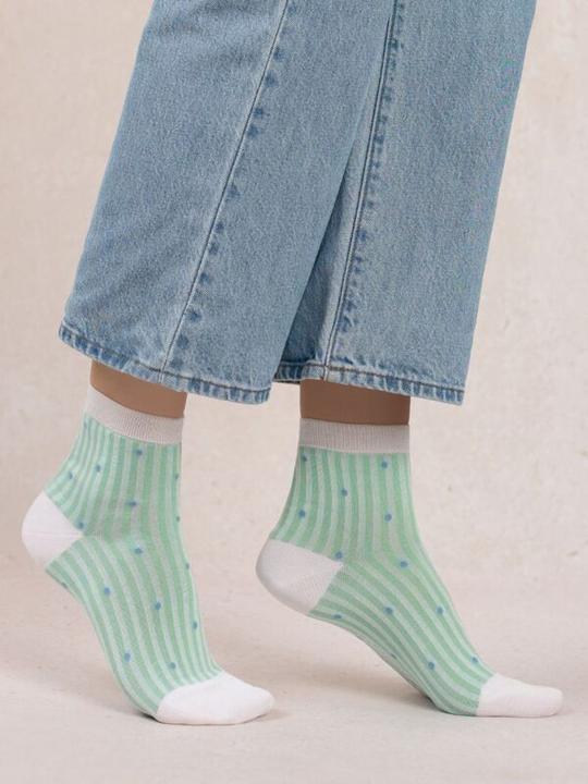 Produktbild Bleuforêt Rayures Plumetis Socken (Einzelpack, 36 - 38)