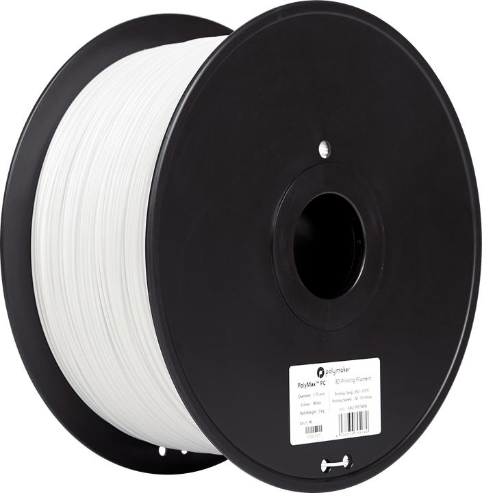 Actual product image Polymaker PolyMax Tough PC White 1.75 mm 3.000 g (Carbon, 1.75 mm, 3000 g)
