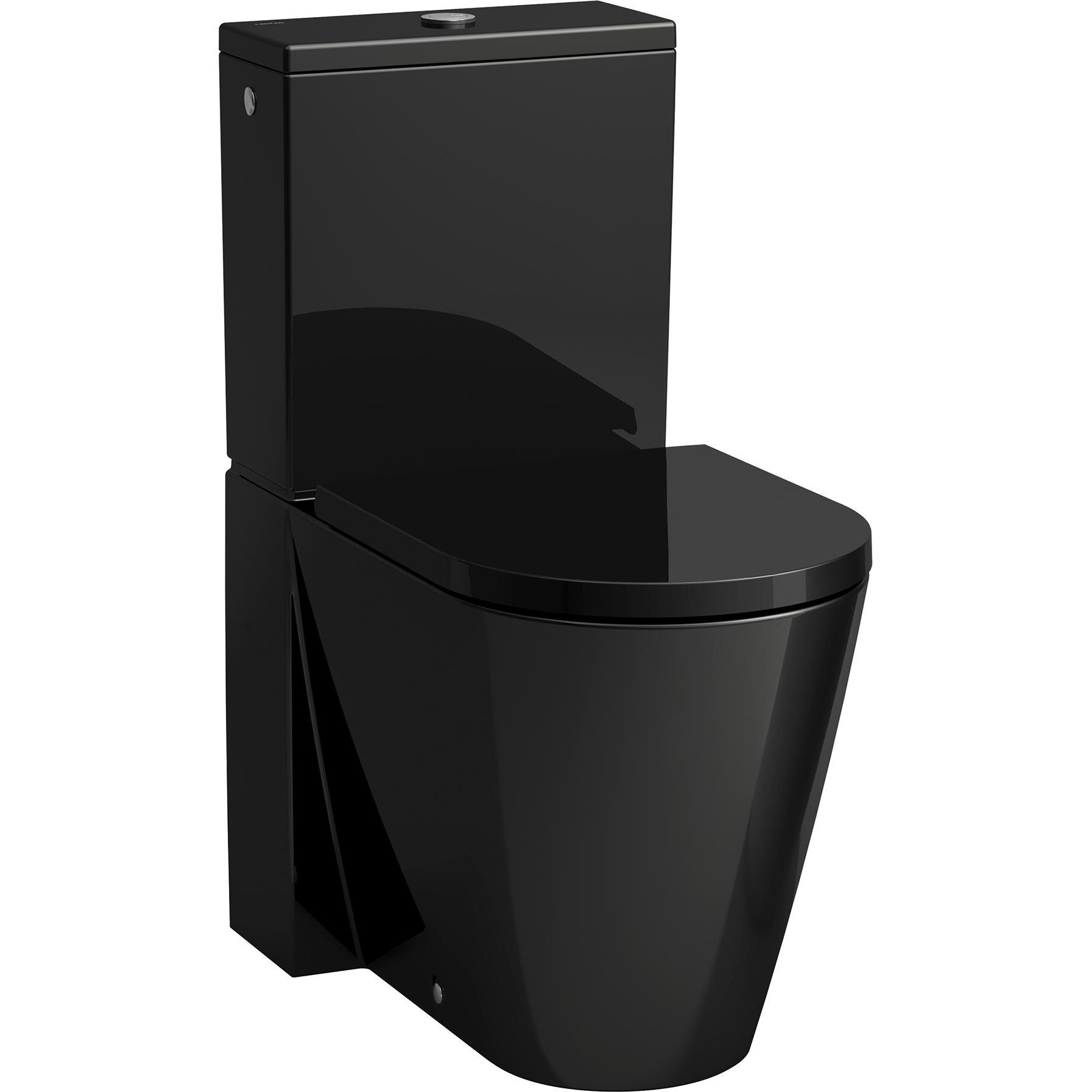 Laufen, Toilette + Bidet, Stand-WC-Kombination KARTELL tief spülrandlos für Spülkasten schwarz