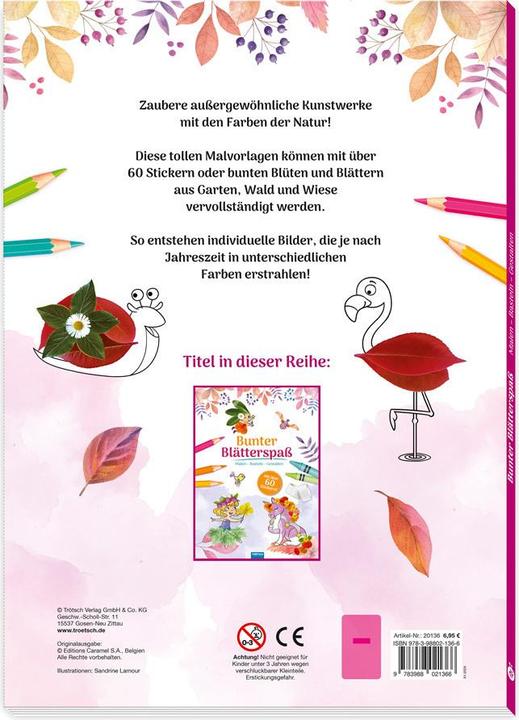 Malbuch Bastelbuch Bunter Blätterspass Wald Malen Basteln Gestalten