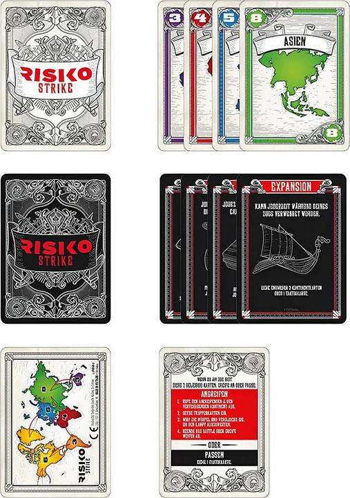 Actual product image Hasbro Gaming Risk Strike card and dice game, strategic card game for 2 - 5 players, 20 min, family (German, 2 - 5 Players)