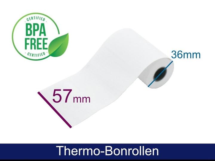 Produktbild ARTDEV Thermorolle - 57 36 12 (B/D(max.)/K) mit Lastschrifttext, weiss, 12m