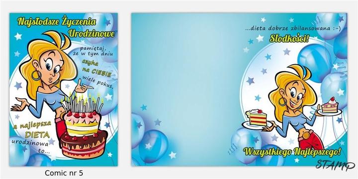 Produktbild Stamp Comic B6 Karte + Umschlag Muster Nr. 05 Geburtstag