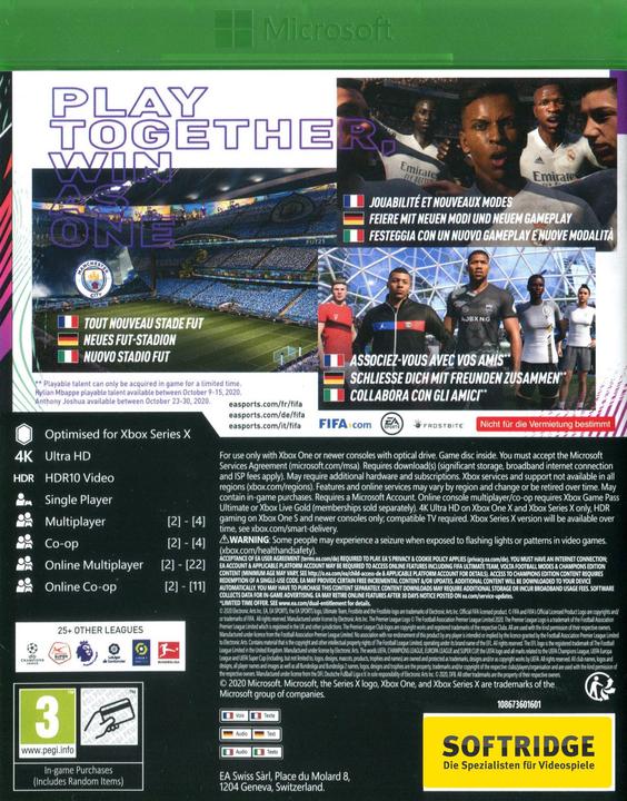Image du produit EA Games Précommandez l'édition des champions de FIFA 21 (Xbox One X, Xbox Series X, Multilingue)