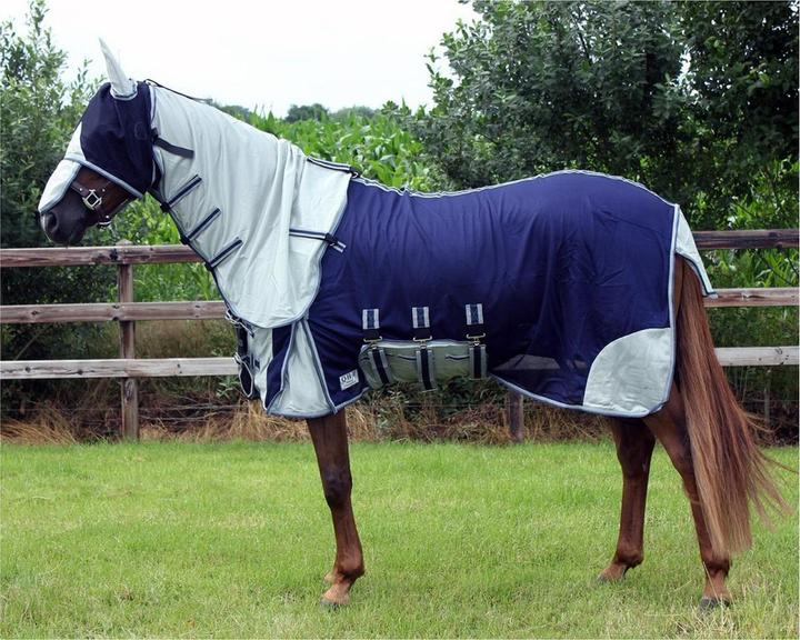 Actual product image Qhp Fly rug with neck and bonnet (105 cm)